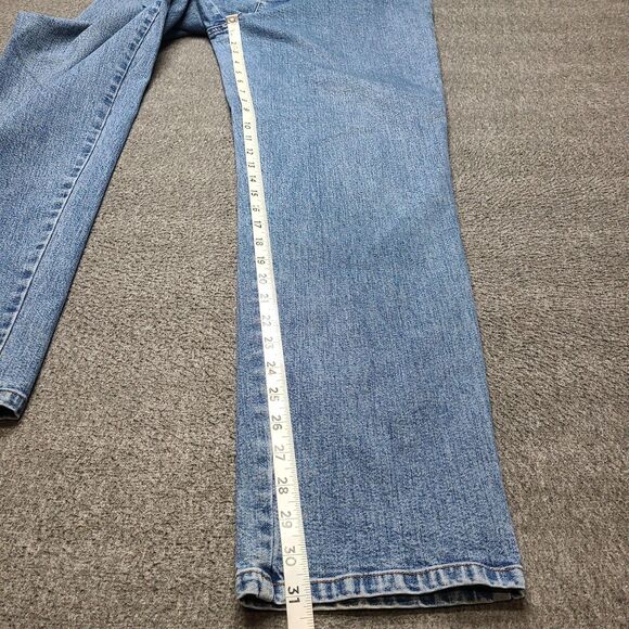 Lauren Jeans Co Ralph Lauren Jeans Womens 14 Blue Stretch Straight Leg High Rise - Picture 2 of 8